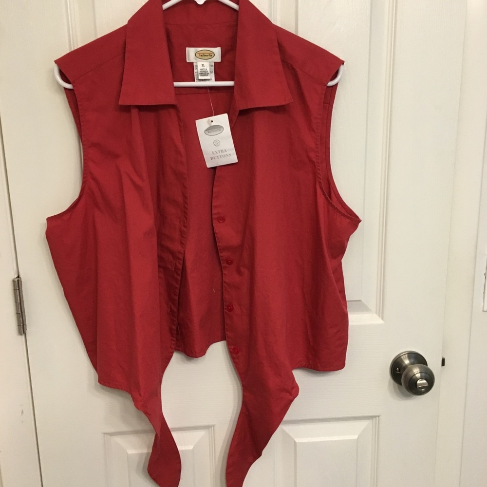 Talbots Rust colored tie front top size XL